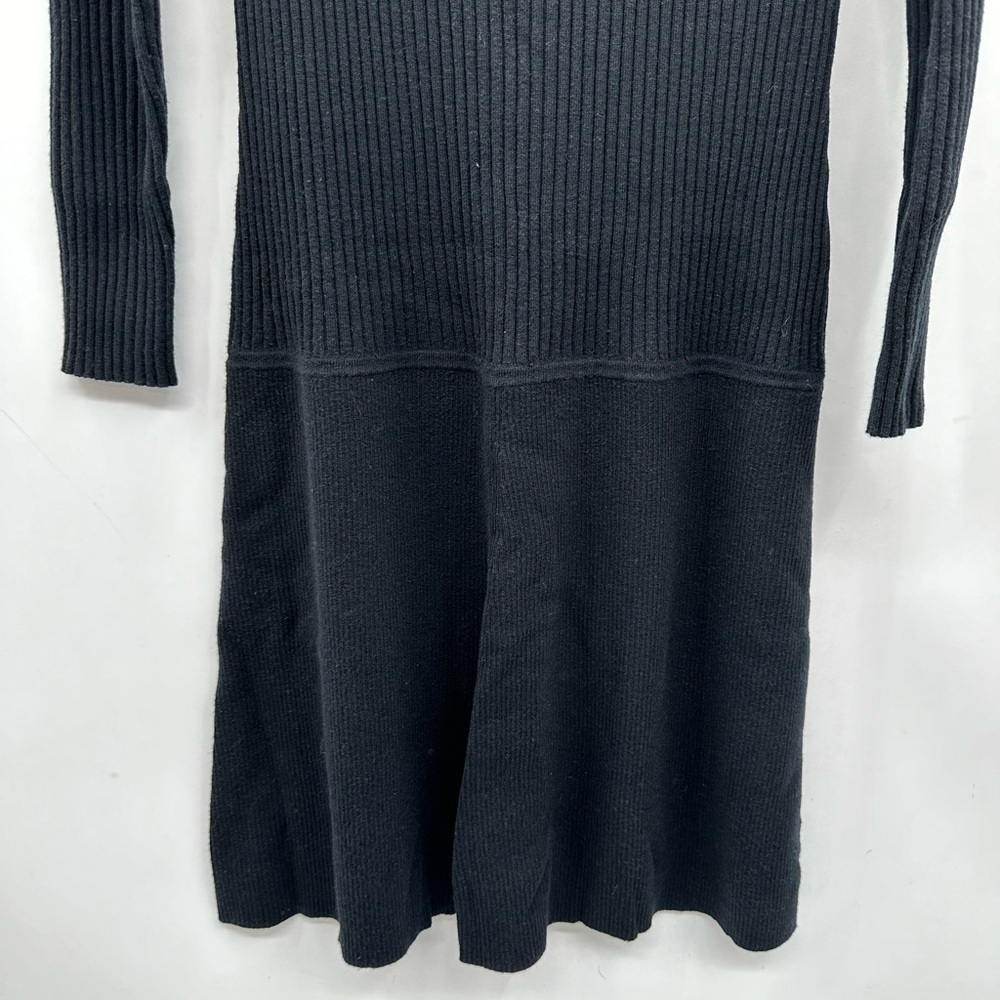 SUNDANCE RAQUEL midi length wool rib knit gorpcore comfort black woman dress M - Picture 5 of 9